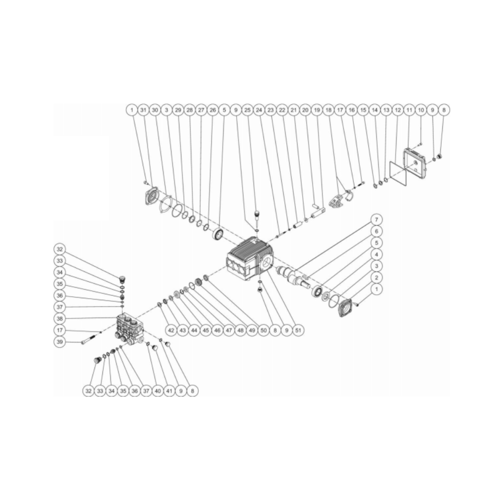 Pump Diagram and Parts List for HDC-4004-0K6A  Mi-T-M Pressure Washer