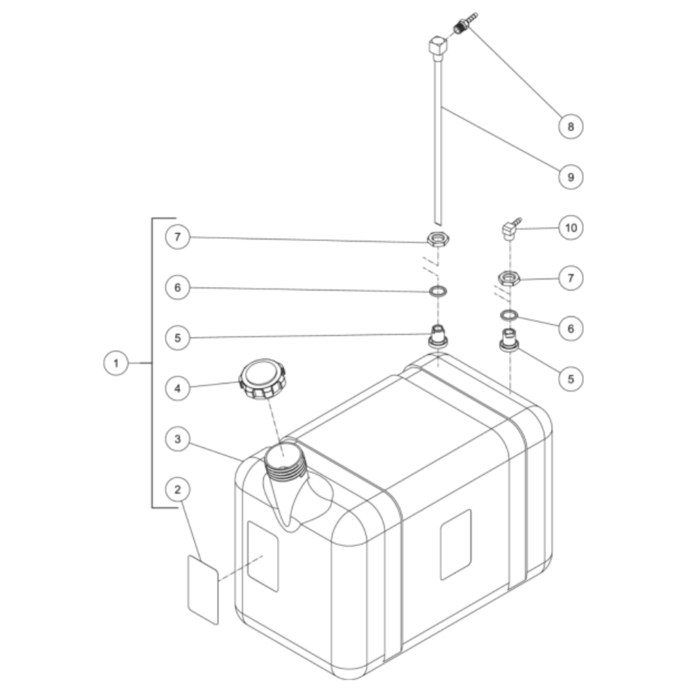 Burner Fuel Tank Diagram and Parts List for HDS-4005-0B7G  Mi-T-M Pressure Washer