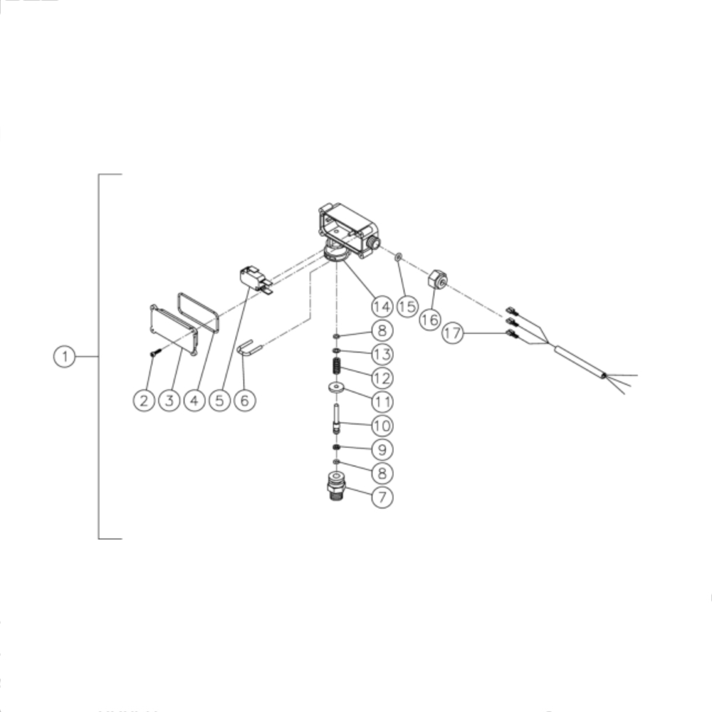 Pressure Switch Diagram and Parts List for HG-2004-3230  Mi-T-M Pressure Washer