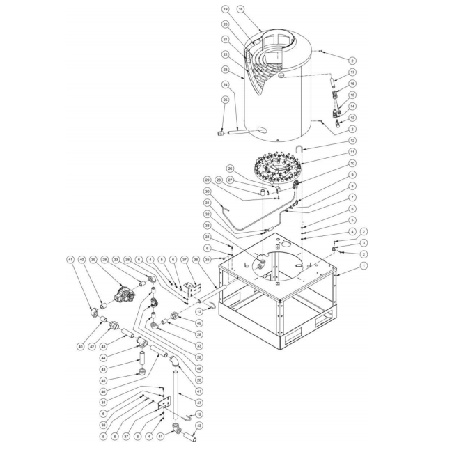 Burner Diagram and Parts List for HG-2004-1208  Mi-T-M Pressure Washer