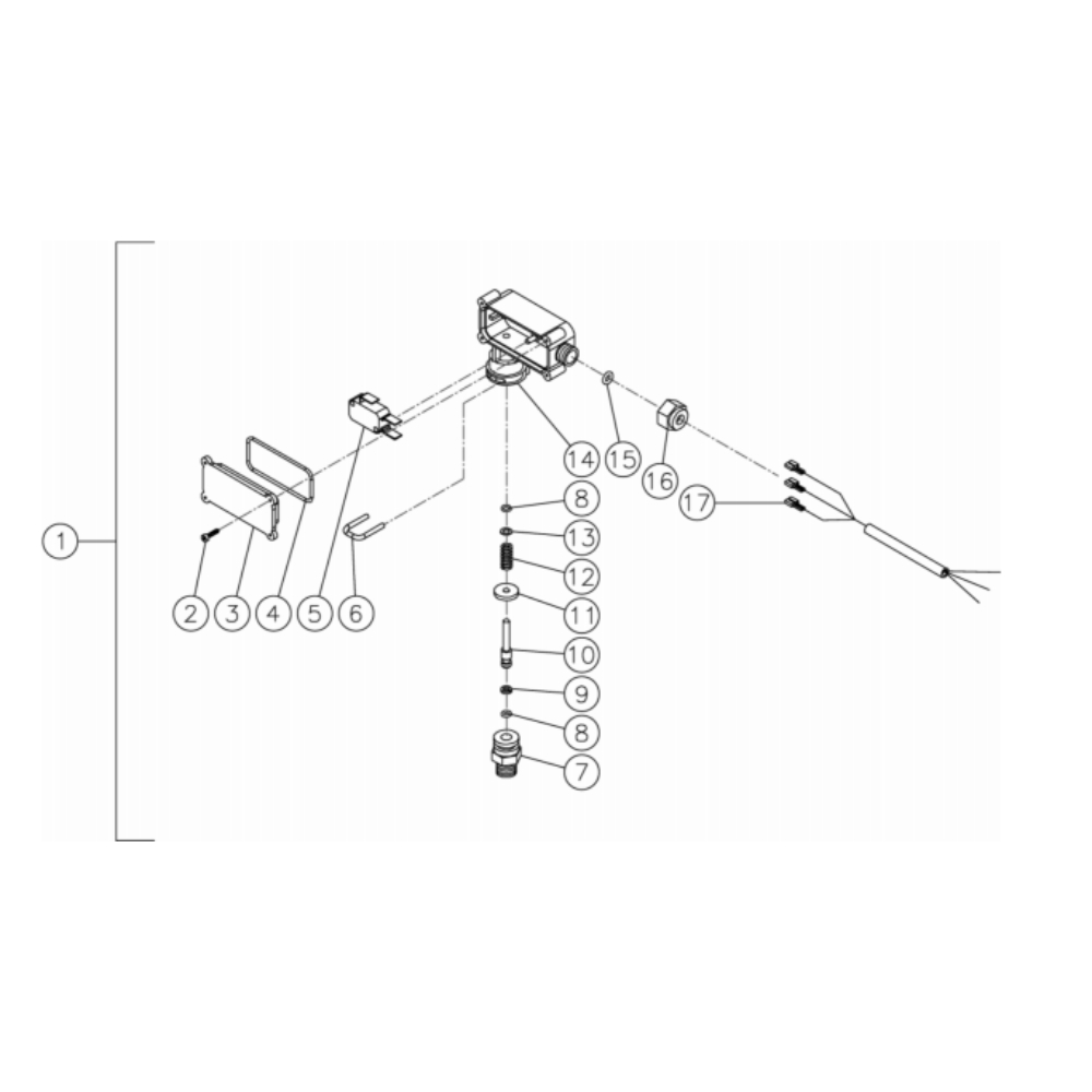 Pressure Switch Diagram and Parts List for HG-1805-3230  Mi-T-M Pressure Washer