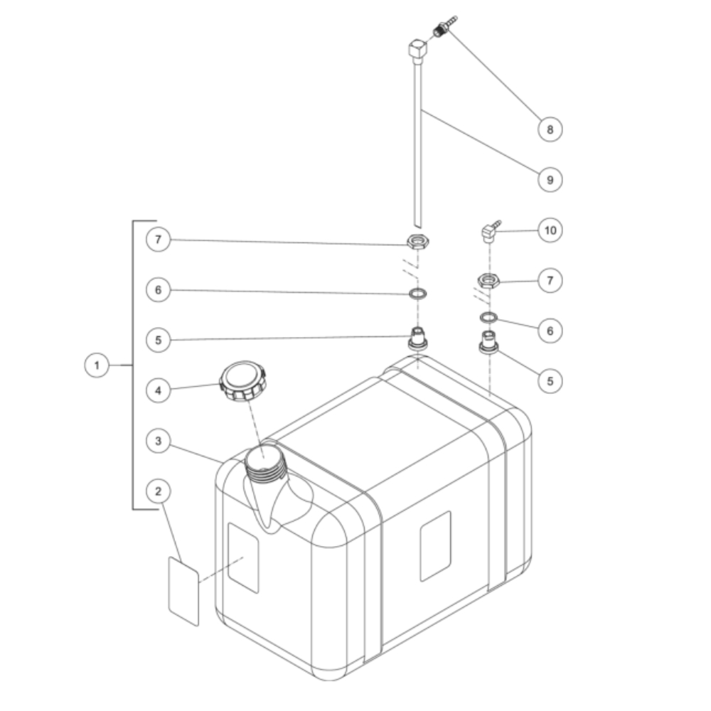Burner Fuel Tank Diagram and Parts List for HS-4004-0MAK  Mi-T-M Pressure Washer