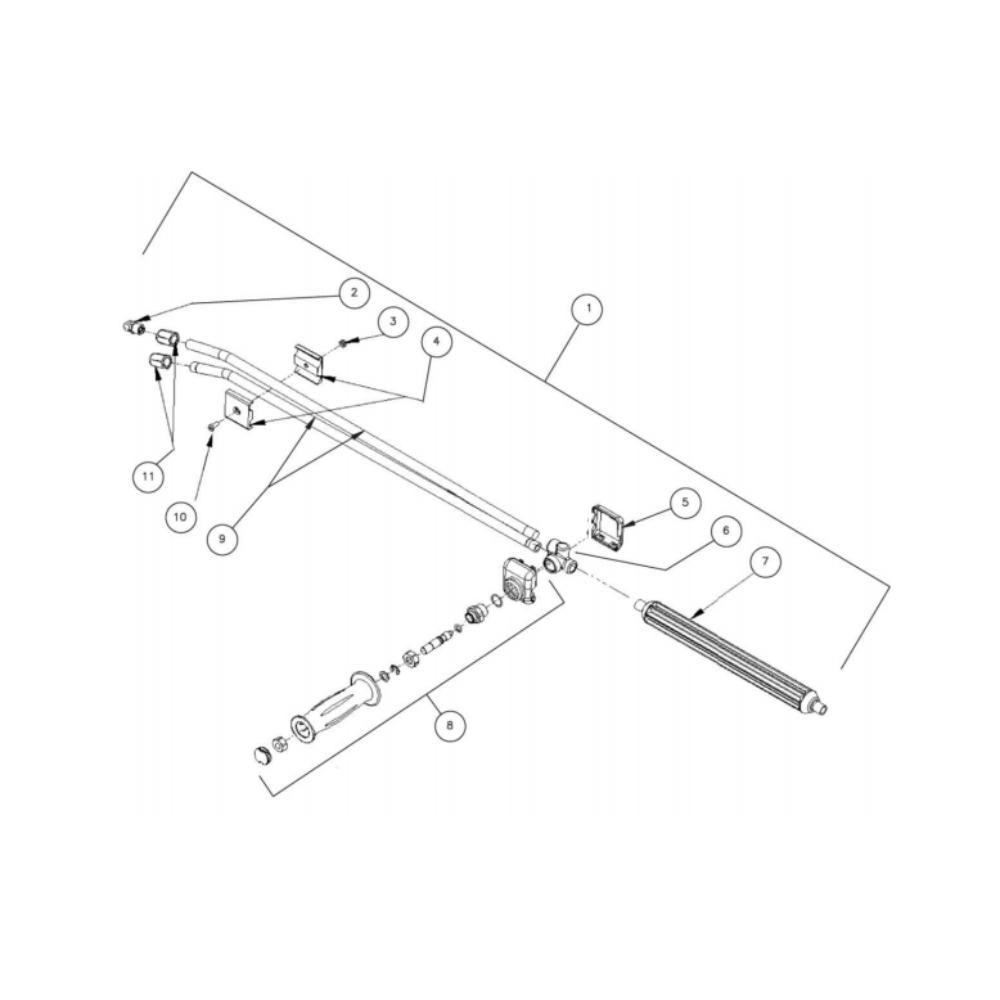 Dual Lance Diagram and Parts List for HDS-4005-0K6A  Mi-T-M Pressure Washer