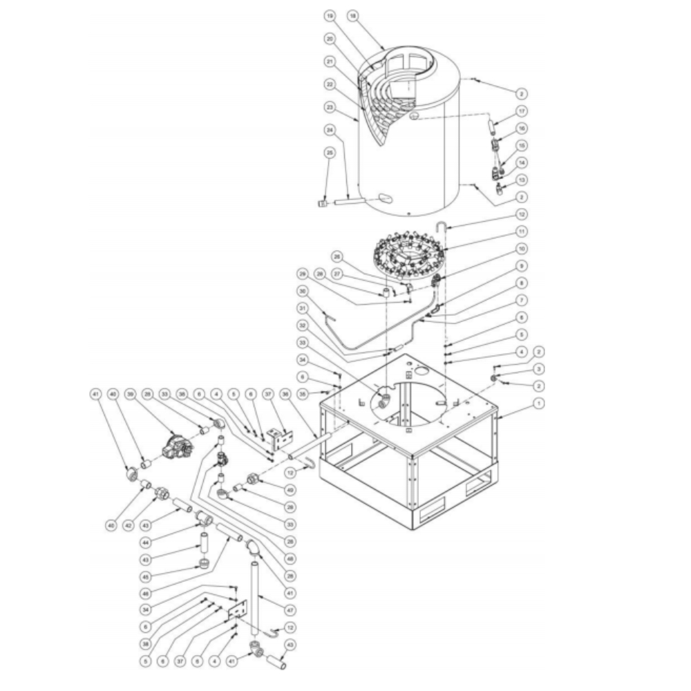 Burner Diagram and Parts List for HG-2004-1230  Mi-T-M Pressure Washer