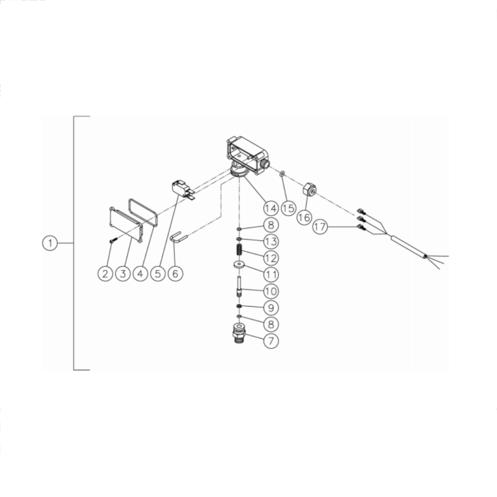 Pressure Switch Diagram and Parts List for HDC-4004-1H6A  Mi-T-M Pressure Washer