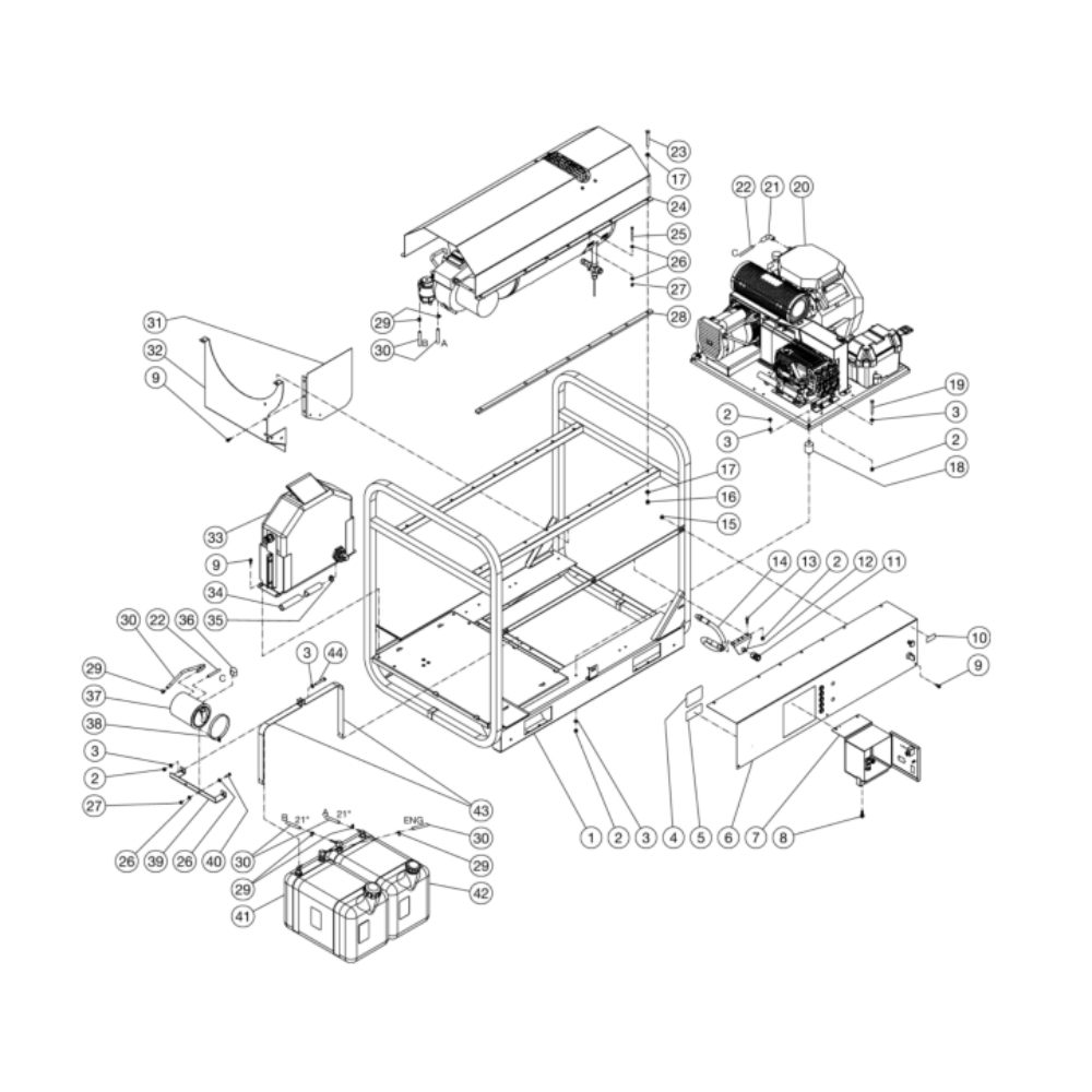 Unit Diagram and Parts List for HS-3006-0MDK  Mi-T-M Pressure Washer