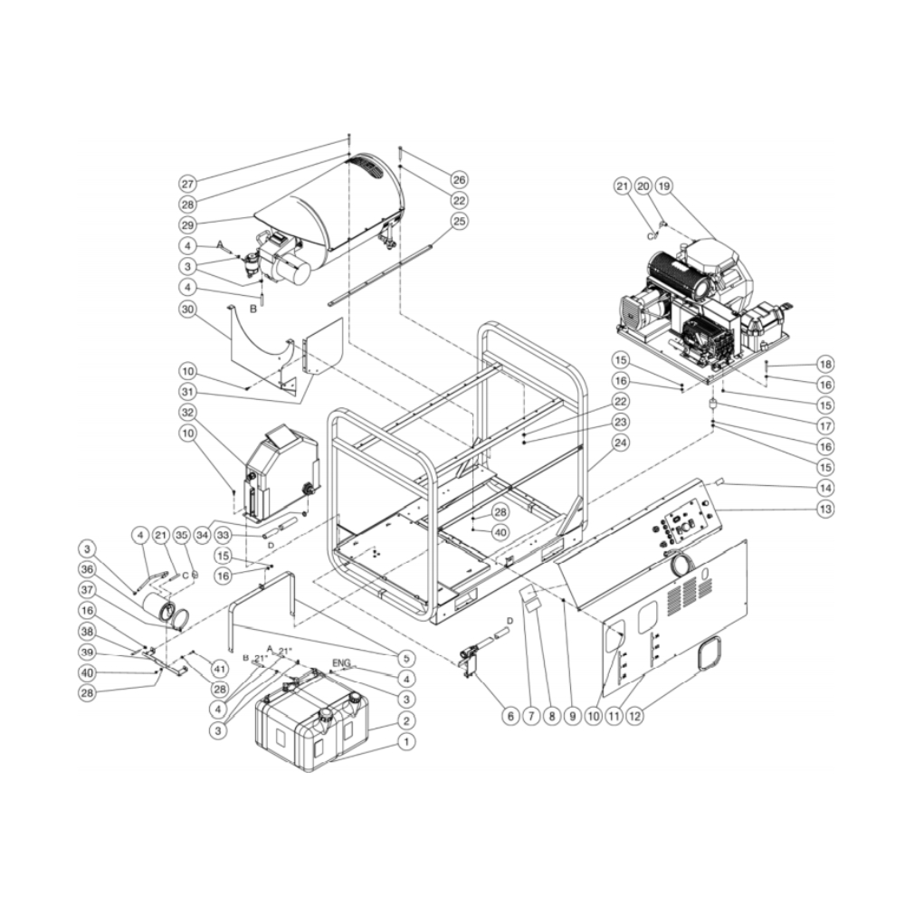Unit Diagram and Parts List for HDS-4005-0K6G  Mi-T-M Pressure Washer