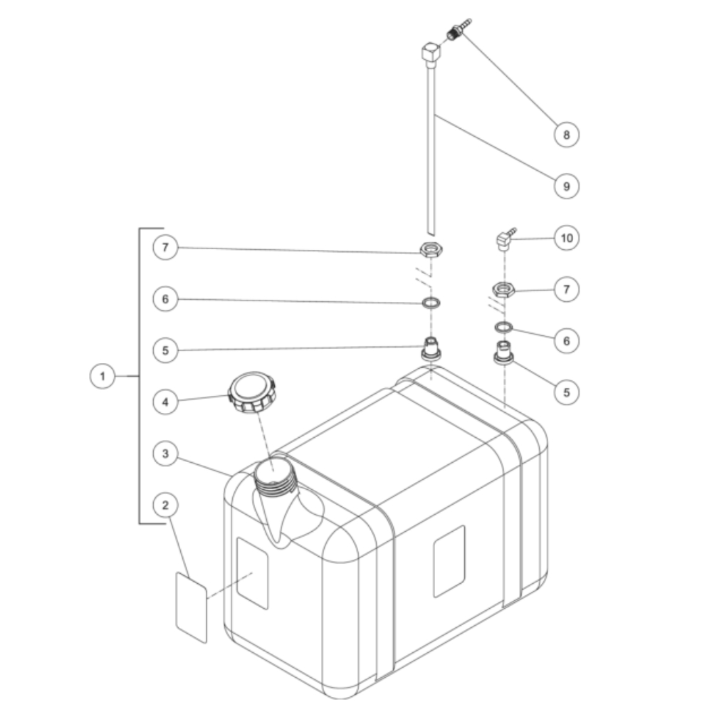 Burner Fuel Tank Diagram and Parts List for HDS-4005-0K6G  Mi-T-M Pressure Washer