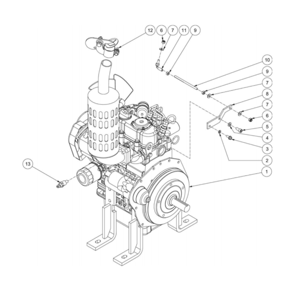 Engine Diagram and Parts List for HDS-4005-0B7G  Mi-T-M Pressure Washer