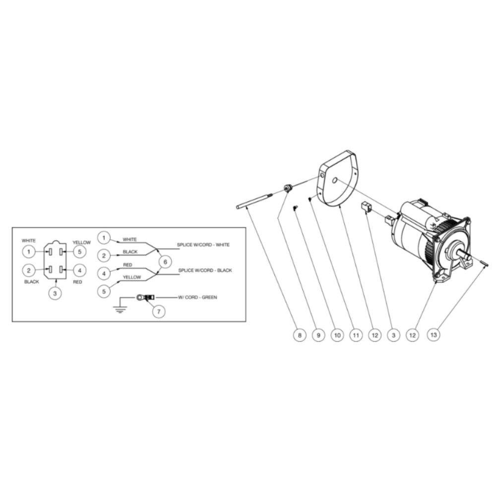 Generator Diagram and Parts List for HDS-3506-0K6G  Mi-T-M Pressure Washer