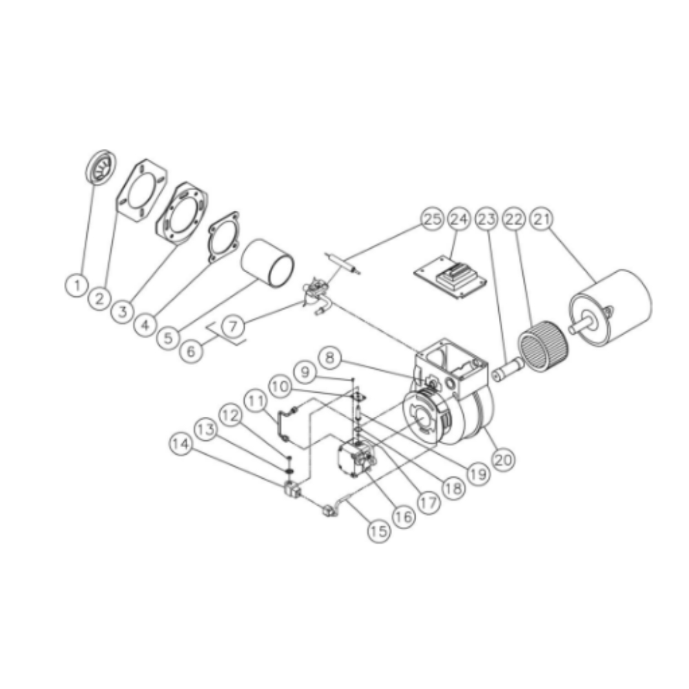 Burner Diagram and Parts List for HDS-3505-0R7G  Mi-T-M Pressure Washer