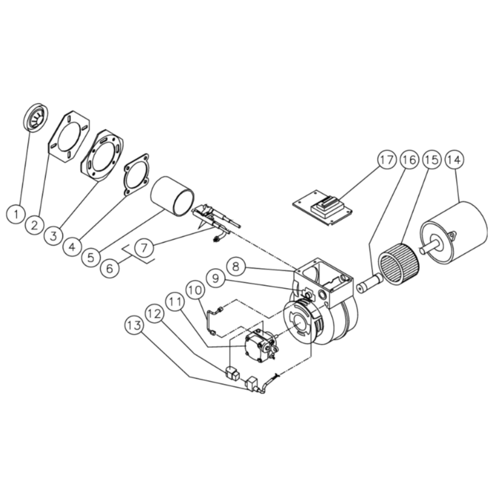 Burner Diagram and Parts List for HHS-2004-1E2A  Mi-T-M Pressure Washer