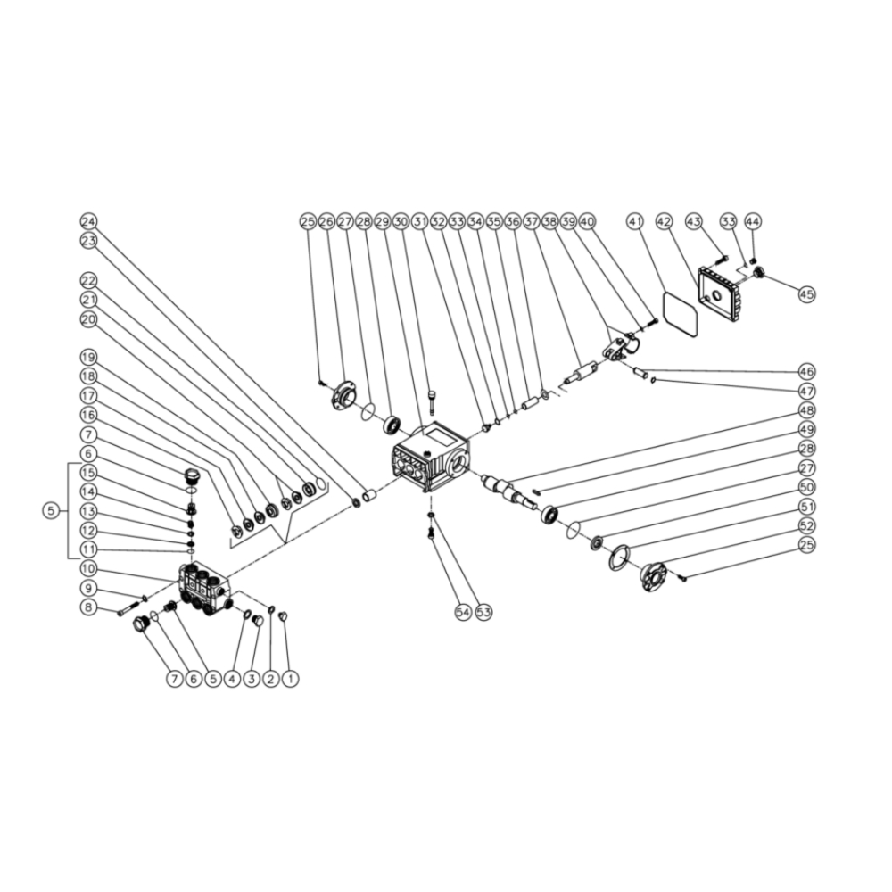 Pump Diagram and Parts List for HG-2004-0M30  Mi-T-M Pressure Washer
