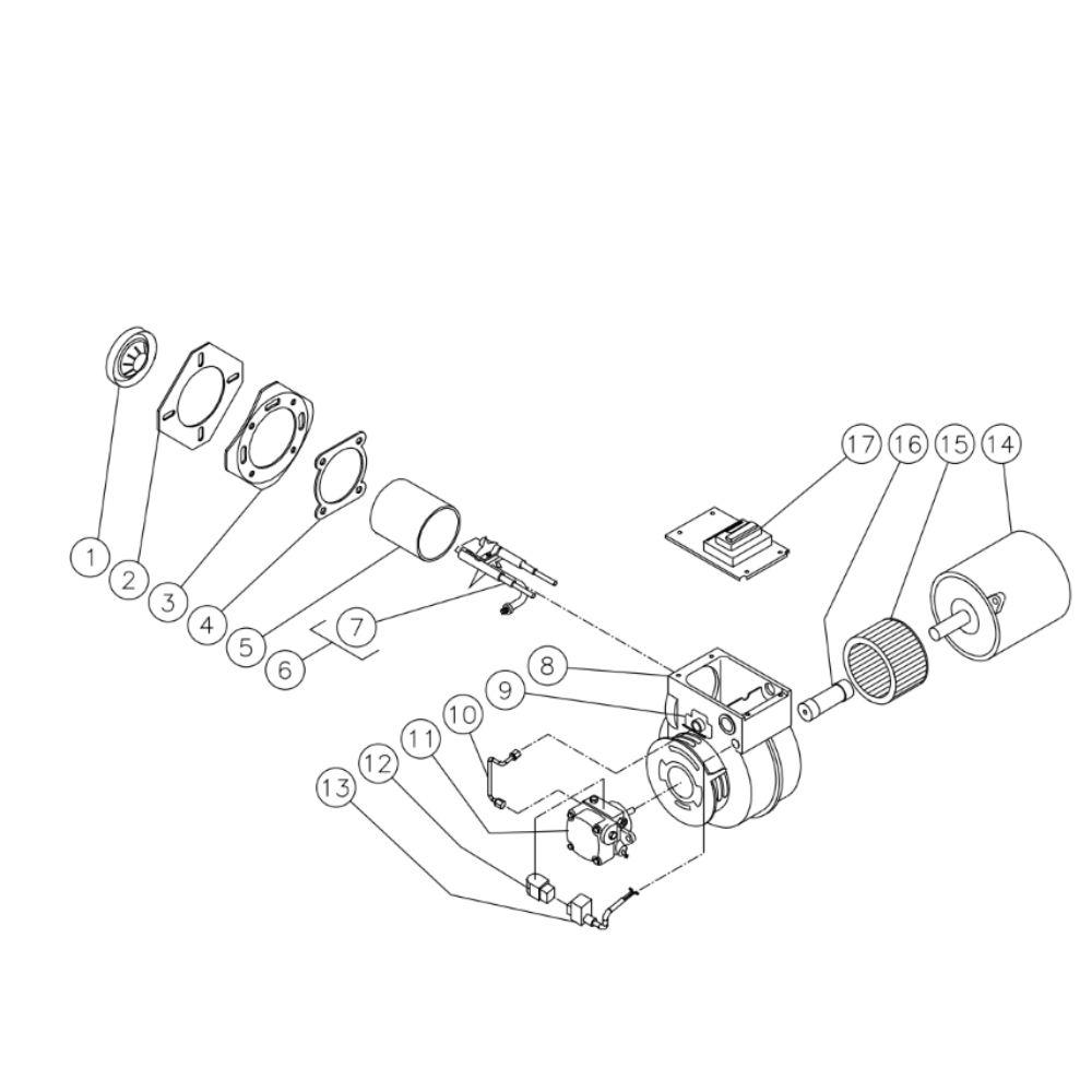 Burner Diagram and Parts List for HHS-1002  Mi-T-M Pressure Washer