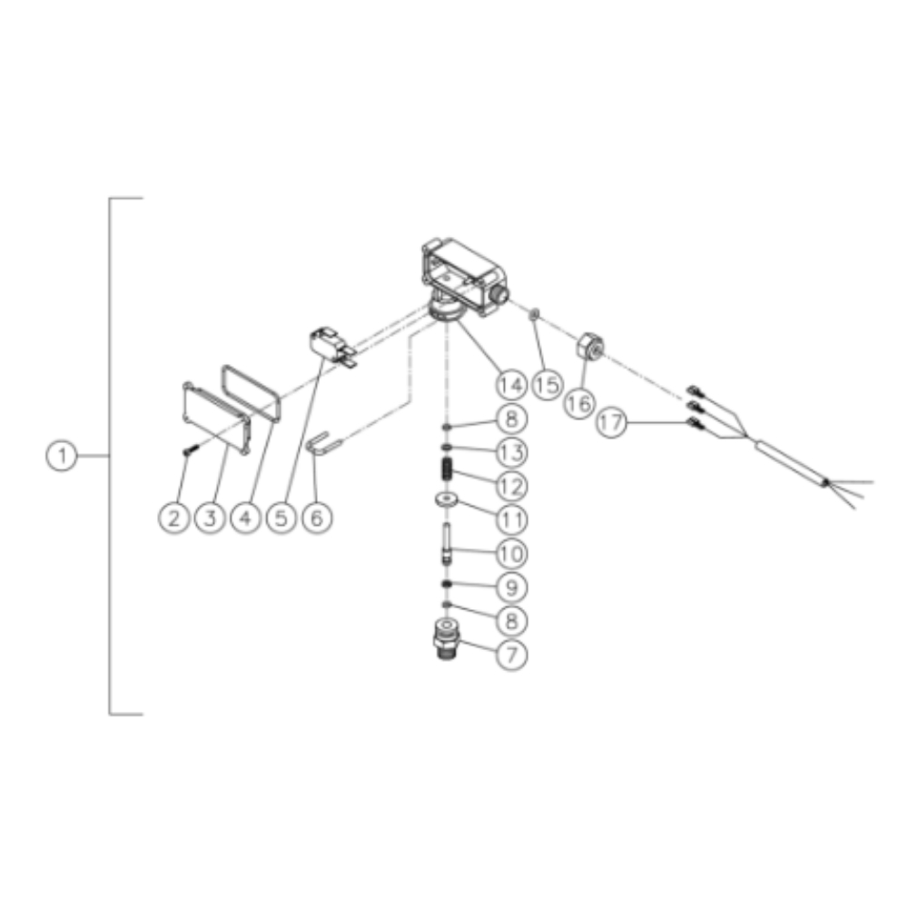 Pressure Switch Diagram and Parts List for HHD-3005-0E4G  Mi-T-M Pressure Washer