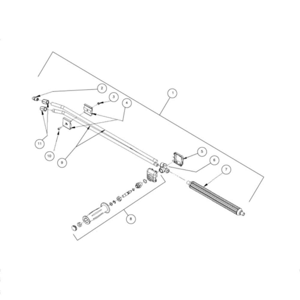 Dual Lance Diagram and Parts List for HG-2004-3460  Mi-T-M Pressure Washer