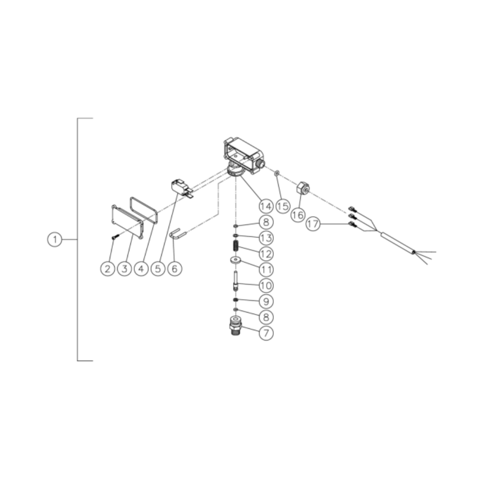 Pressure Switch Diagram and Parts List for HG-2004-3460  Mi-T-M Pressure Washer