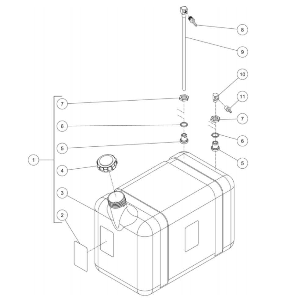 Diesel Fuel Tank Diagram and Parts List for HDS-4005-0K6A  Mi-T-M Pressure Washer