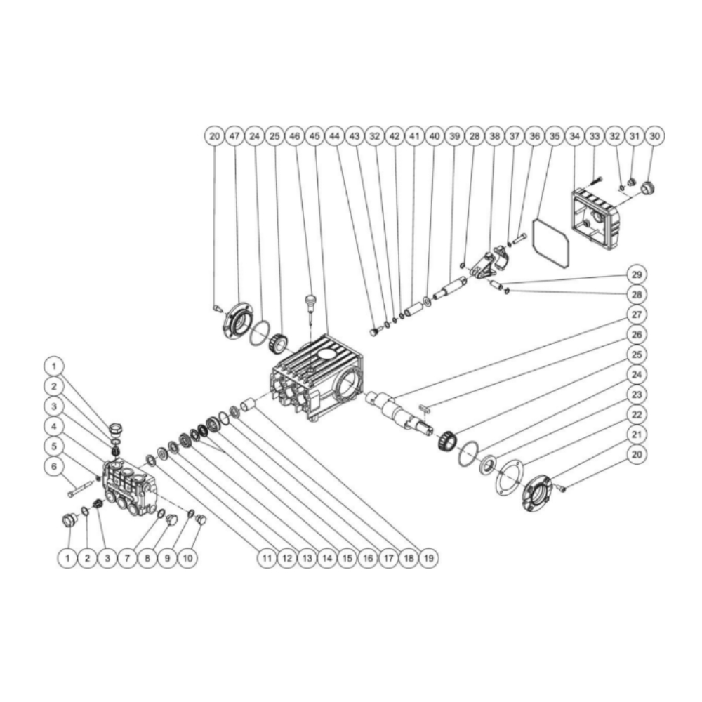 Pump Diagram and Parts List for HDS-3505-0R7G  Mi-T-M Pressure Washer