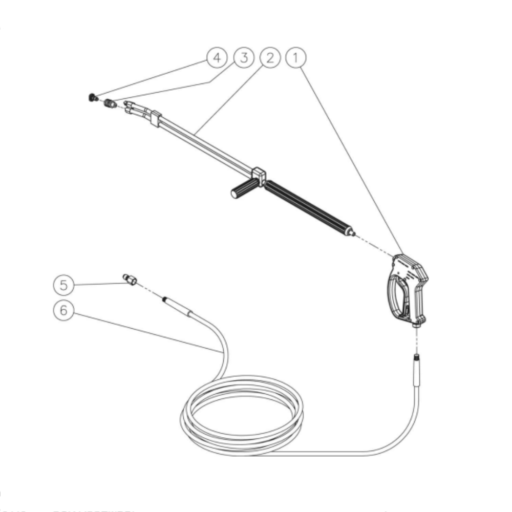 Gun/Wand/Hose Diagram and Parts List for HG-2004-3460  Mi-T-M Pressure Washer