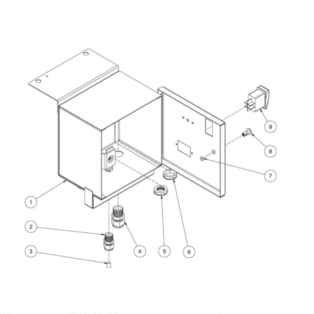 Electric Box Diagram and Parts List for HS-3505-0MGK  Mi-T-M Pressure Washer