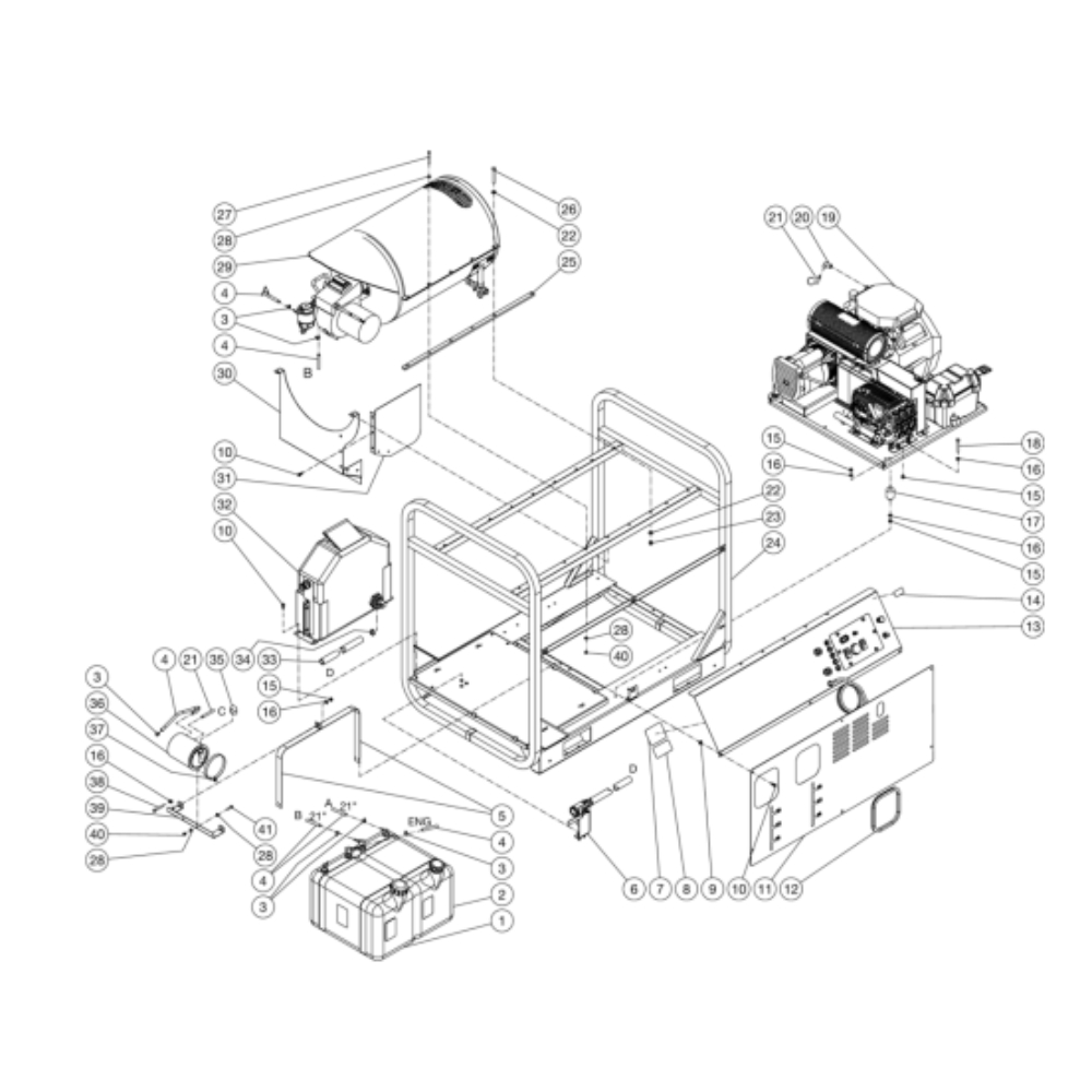 Unit Diagram and Parts List for HDS-3506-0K6A  Mi-T-M Pressure Washer