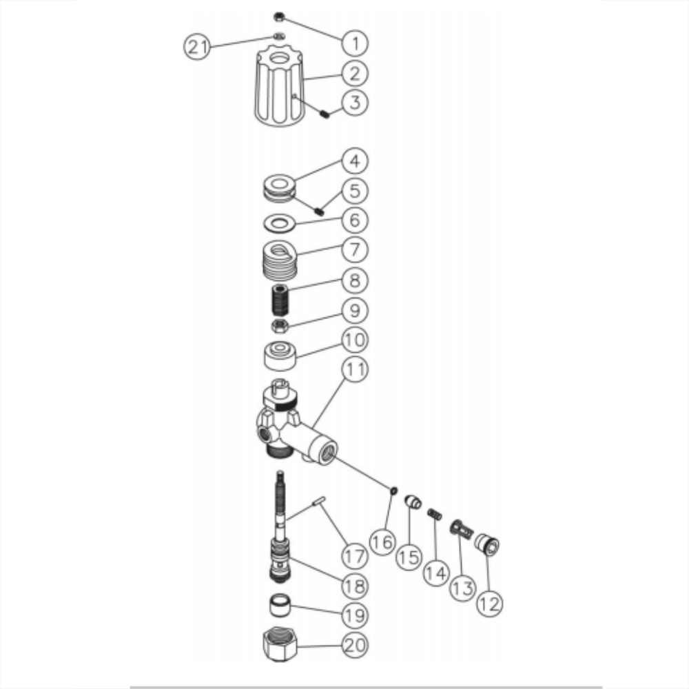 Unloader Diagram and Parts List for HG-2004-1208  Mi-T-M Pressure Washer