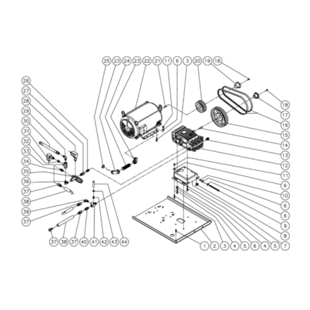 Motor/Pump Diagram and Parts List for HHD-3005-0E4G  Mi-T-M Pressure Washer