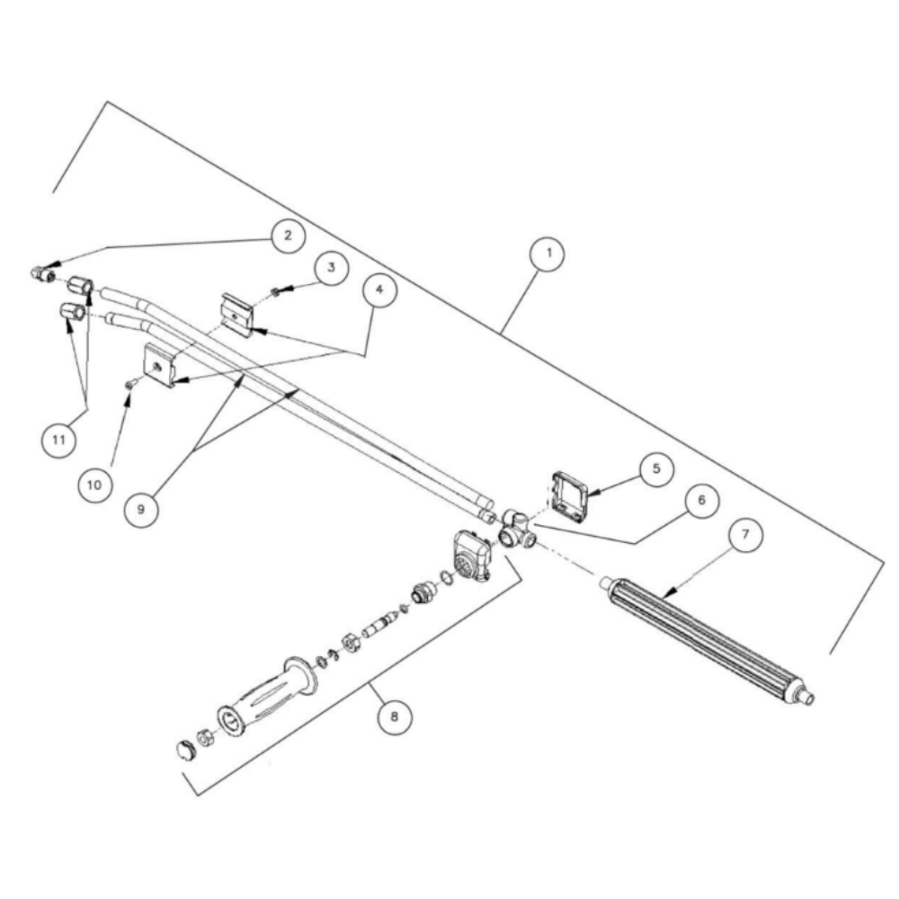 Dual Lance Diagram and Parts List for HHS-3004-0E3A  Mi-T-M Pressure Washer