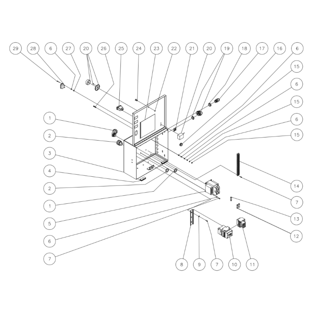 Three Phase Electric Box Diagram and Parts List for HEG  Mi-T-M Pressure Washer