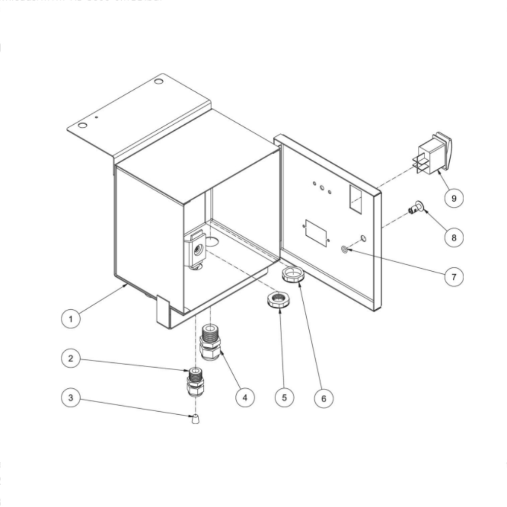 Electric Box Diagram and Parts List for HS-3006-0MGD  Mi-T-M Pressure Washer