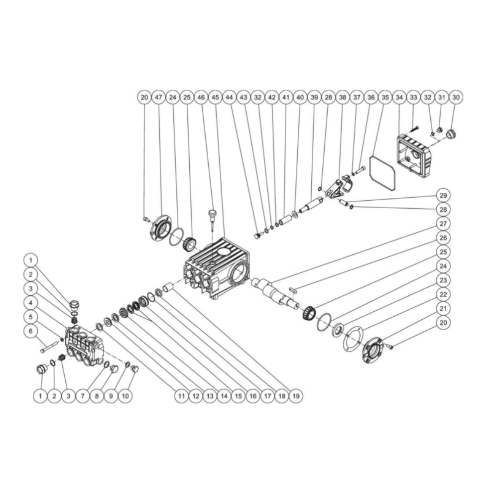 Pump Diagram and Parts List for HS-3505-1MGH  Mi-T-M Pressure Washer