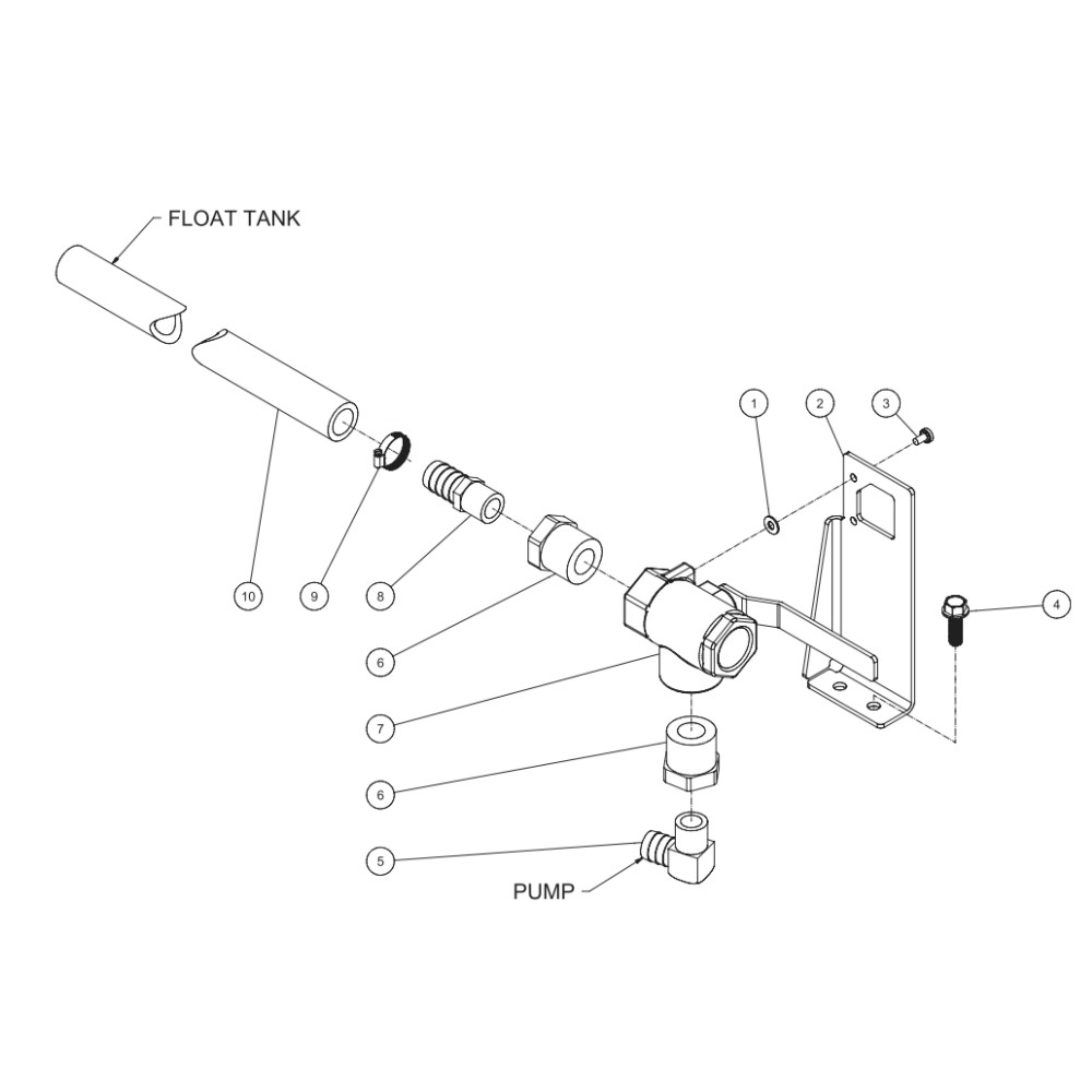 3-Way Ball Valve Option Diagram and Parts List for HVS-3005-0K6G  Mi-T-M Pressure Washer