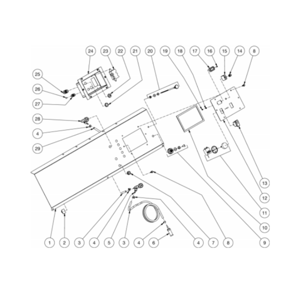 Control Panel Diagram and Parts List for HDS-3506-0K6G  Mi-T-M Pressure Washer