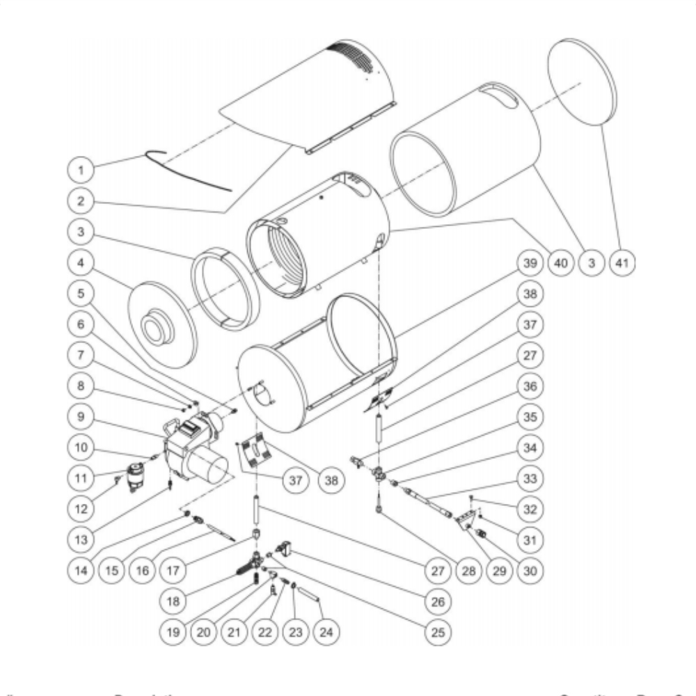 Heat Exchanger Diagram and Parts List for HDS-4005-1H6G  Mi-T-M Pressure Washer