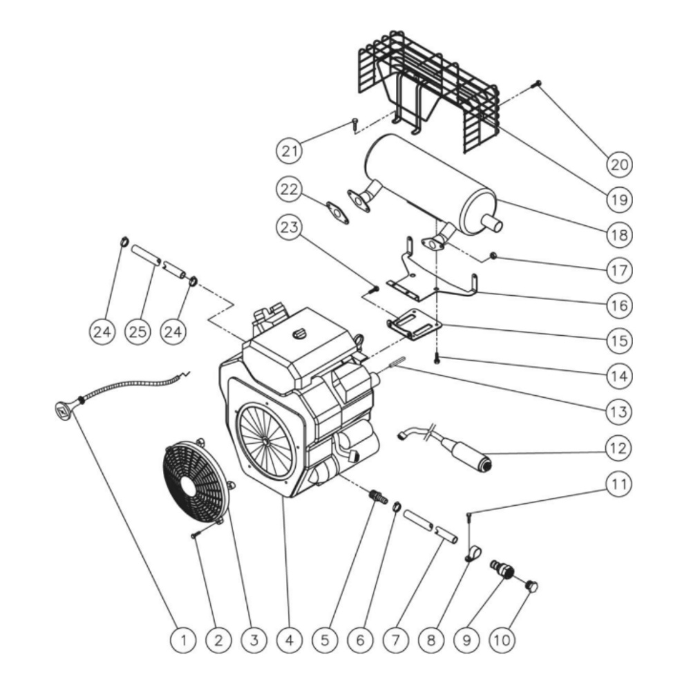 Engine Diagram and Parts List for HDS-3505-0K6A  Mi-T-M Pressure Washer