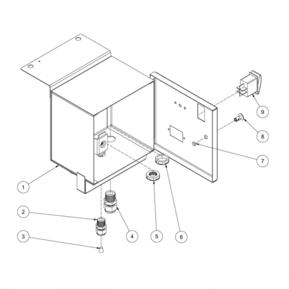 Electric Box Diagram and Parts List for HS-3006-0MDK  Mi-T-M Pressure Washer
