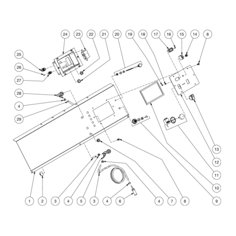 Control Panel Diagram and Parts List for HDS-3505-1H6G  Mi-T-M Pressure Washer