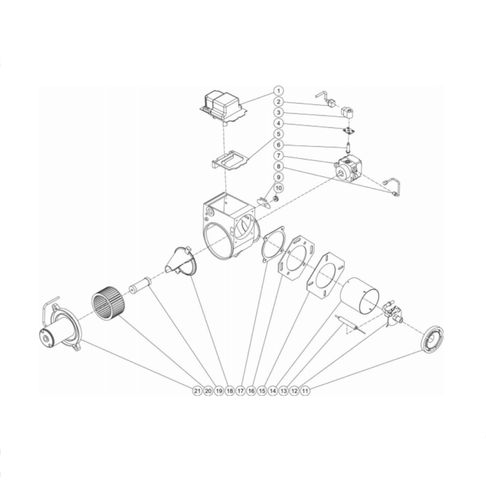 Burner Diagram and Parts List for HDC-3505-0B7G  Mi-T-M Pressure Washer