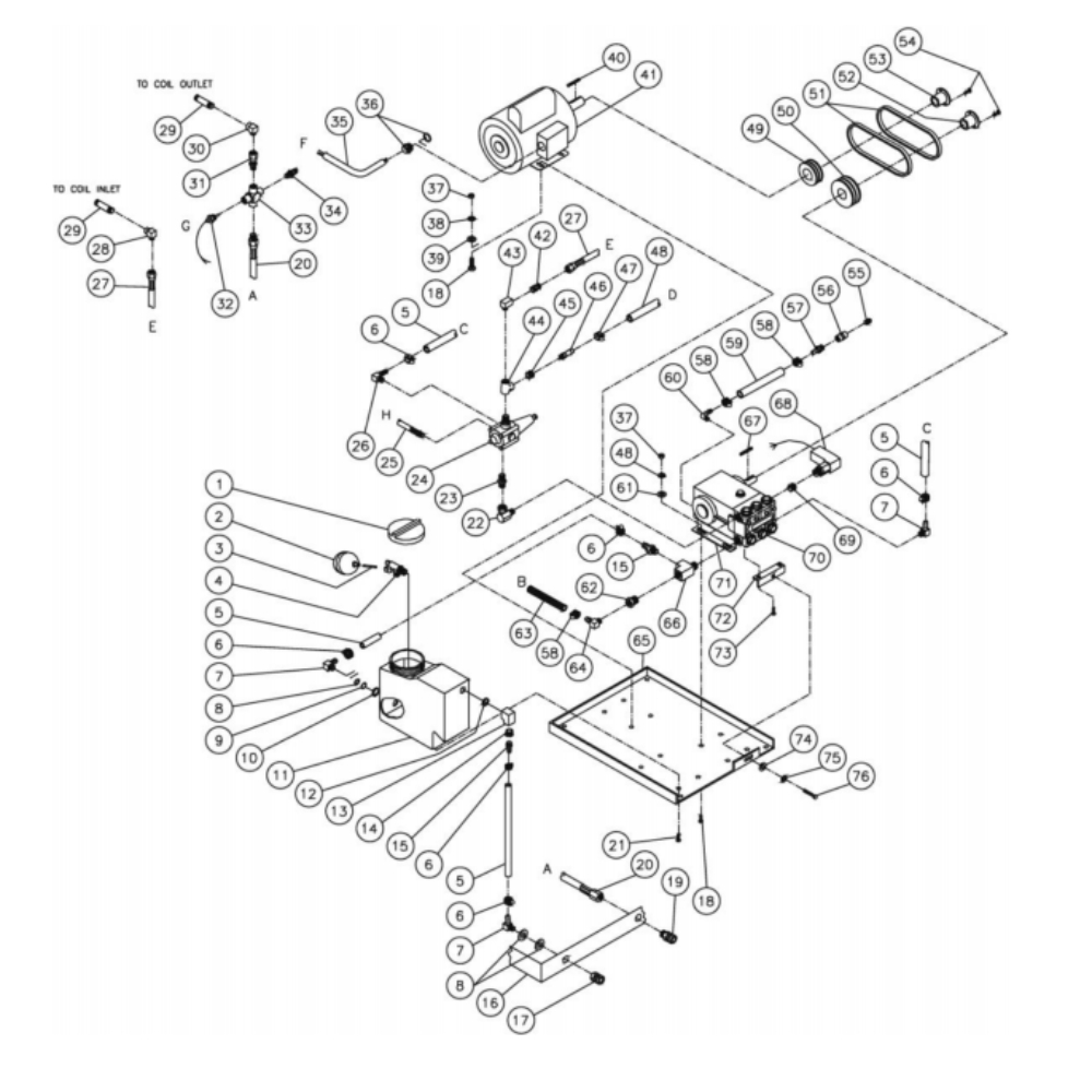 Motor/Pump Diagram and Parts List for HG-3004-0M30  Mi-T-M Pressure Washer