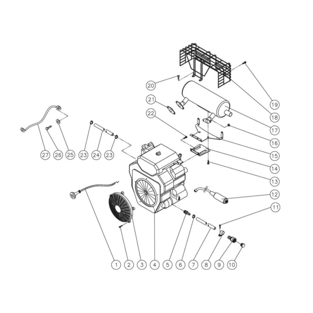 Engine Diagram and Parts List for HDS-4005-0K6A  Mi-T-M Pressure Washer