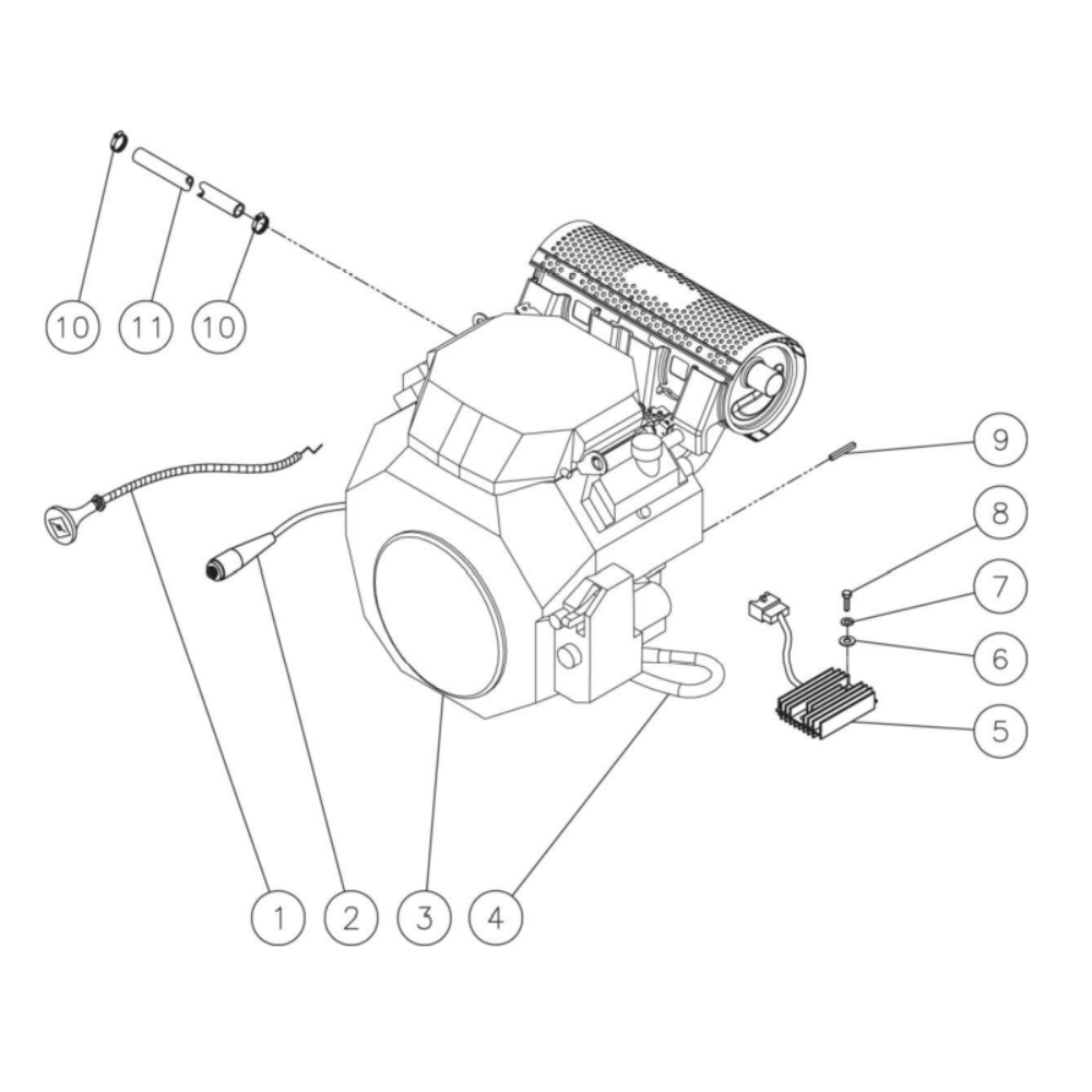 Engine Diagram and Parts List for HS-3505-1MGH  Mi-T-M Pressure Washer