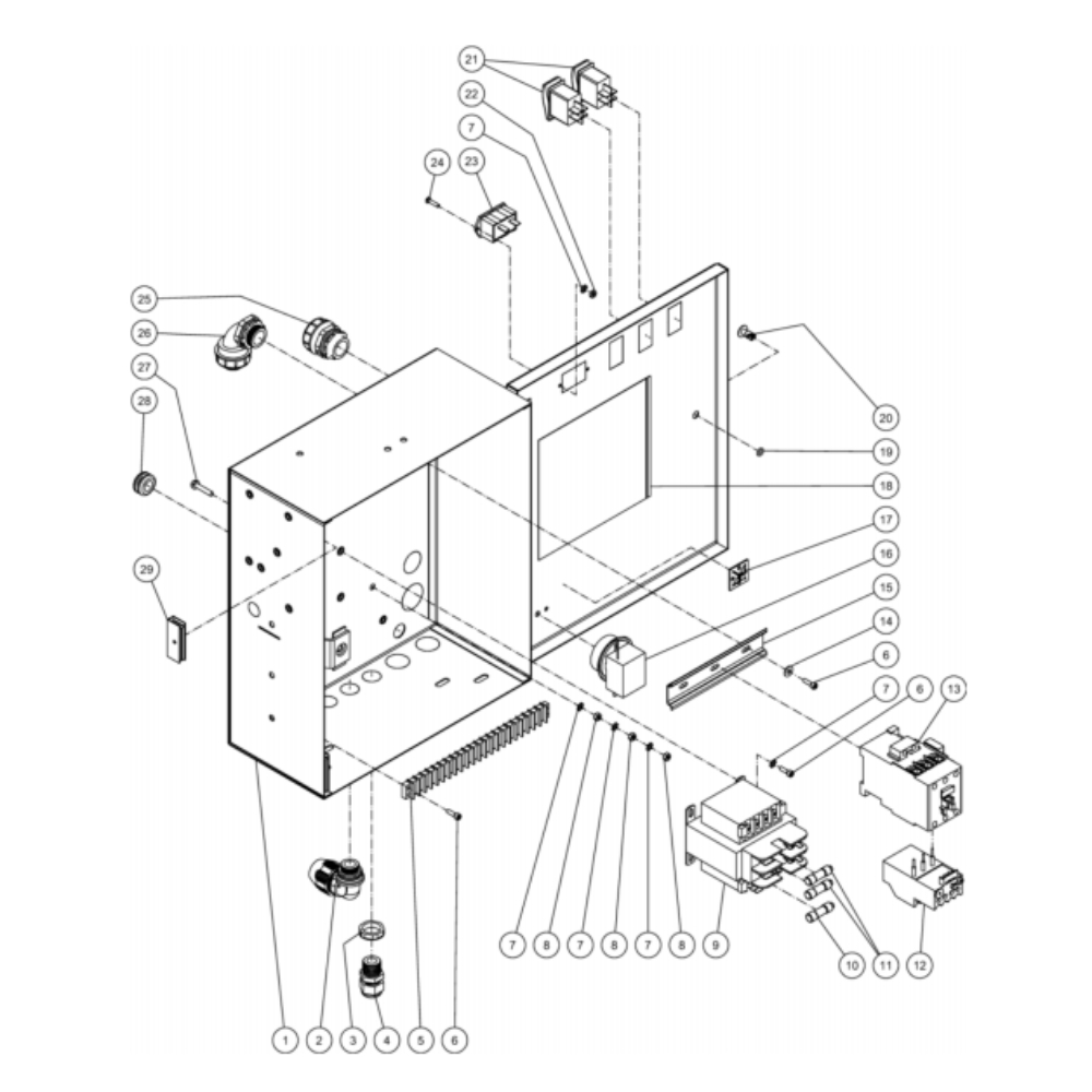 Electric Box Diagram and Parts List for HG-3004-3460  Mi-T-M Pressure Washer