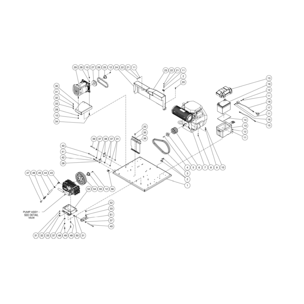 Isolation Plate Diagram and Parts List for HS-3504-0MGK  Mi-T-M Pressure Washer
