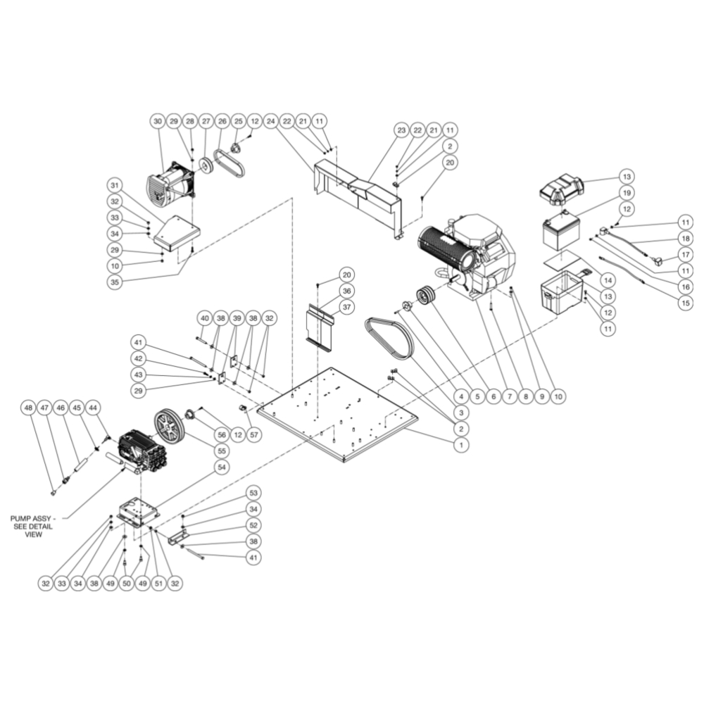 Isolation Plate Diagram and Parts List for HDS-3506-0K6A  Mi-T-M Pressure Washer