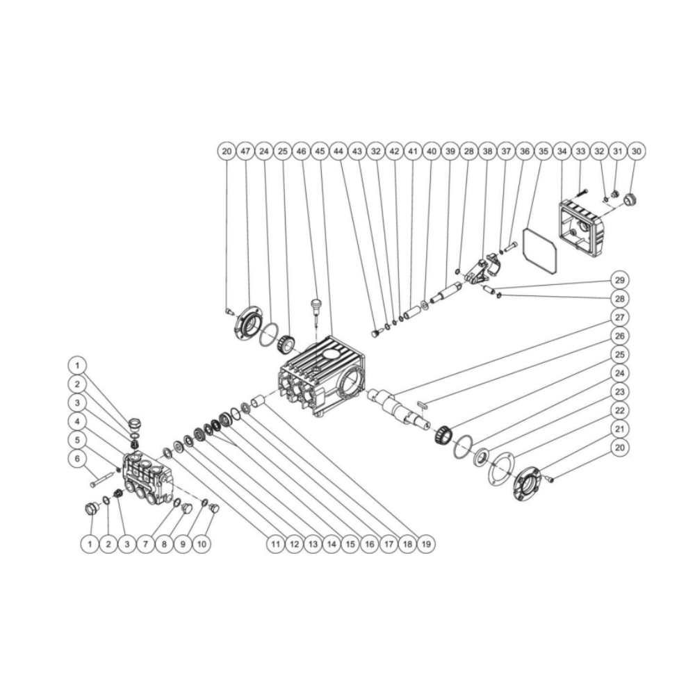 Pump Diagram and Parts List for HG-1805-1208  Mi-T-M Pressure Washer
