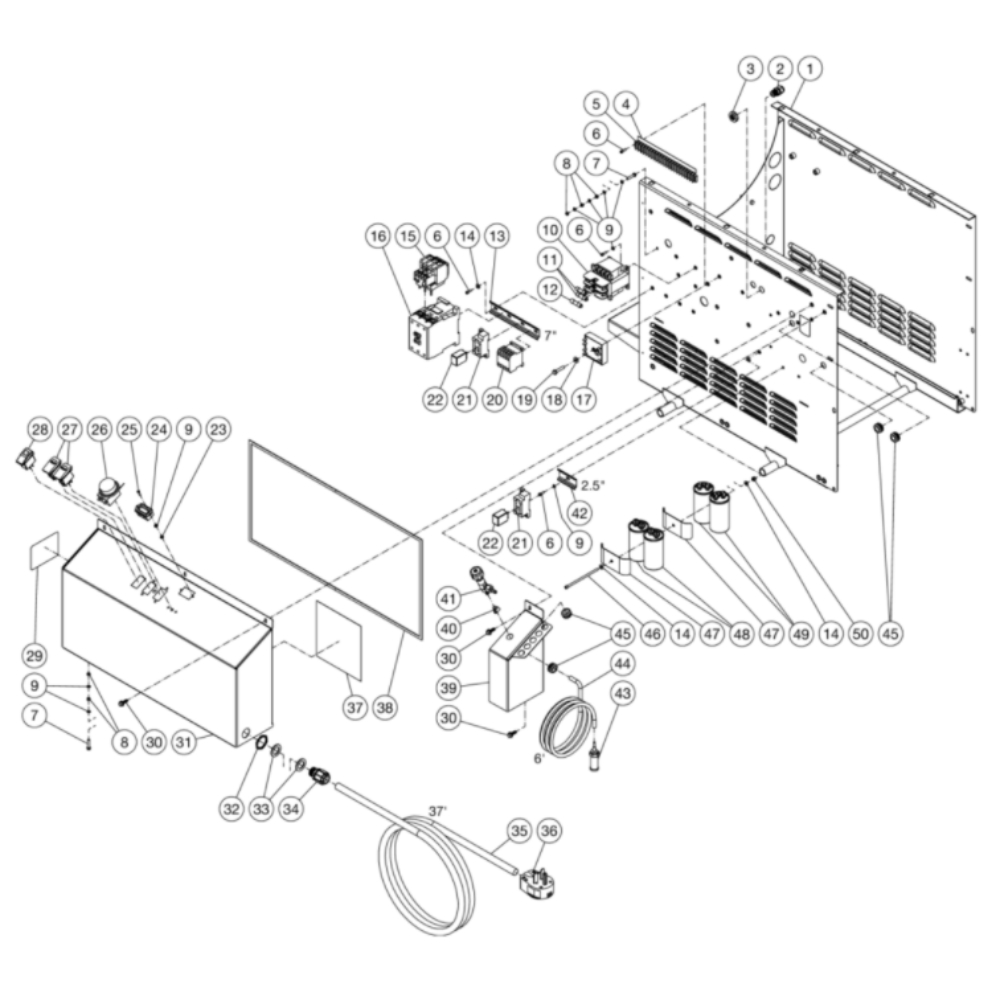 Electric Box Diagram and Parts List for HHS-3005-2E2G  Mi-T-M Pressure Washer