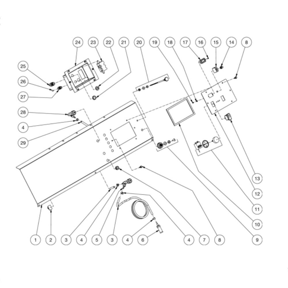 Control Panel Diagram and Parts List for HDS-3506-1H6G  Mi-T-M Pressure Washer