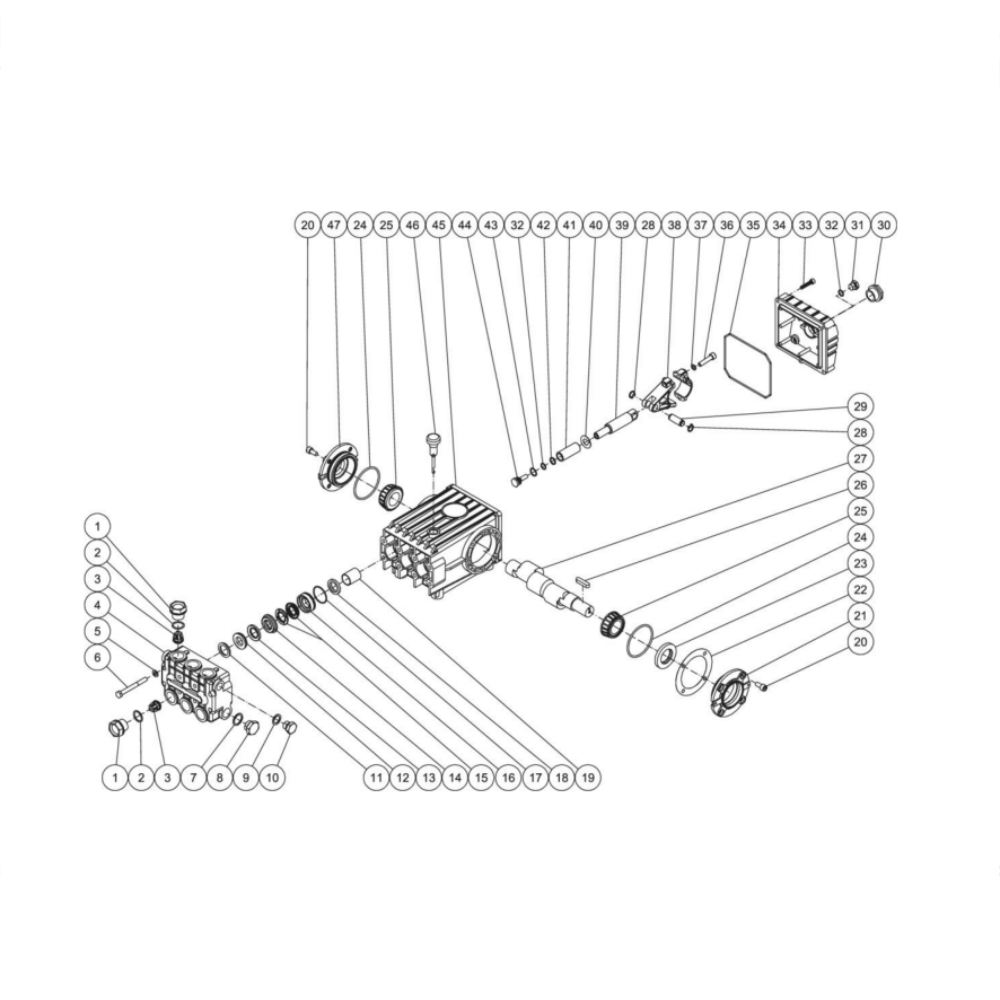 Pump Diagram and Parts List for HG-3004-1208  Mi-T-M Pressure Washer