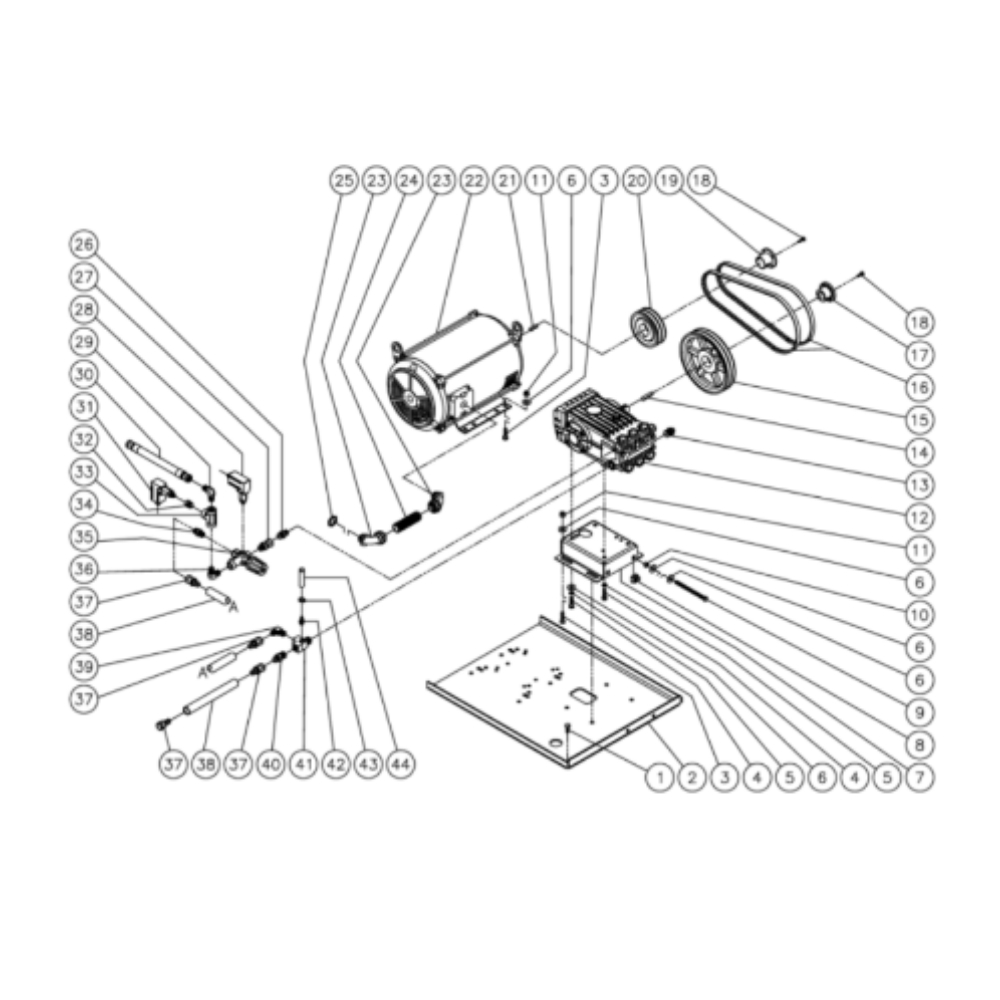 Motor/Pump Diagram and Parts List for HHD-3005-0E3G  Mi-T-M Pressure Washer